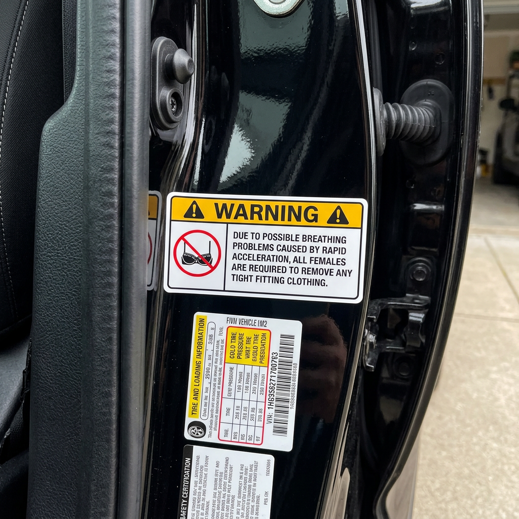 Door Jamz sticker installed on car door jamb